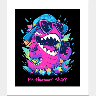 The Fin-Fluencer | A Shark T-Shirt Posters and Art